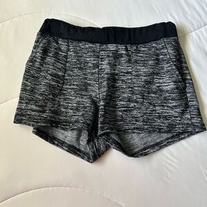 Chic Heathered Black and Gray Athletic Shorts